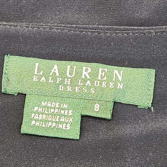 LAUREN Ralph Lauren Stretch Washable Faux Wrap Dress Size 8 - Picture 7 of 7
